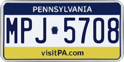 PA license plate MPJ5708