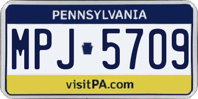 PA license plate MPJ5709