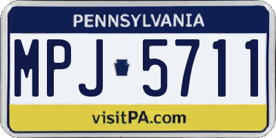 PA license plate MPJ5711