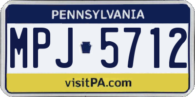 PA license plate MPJ5712