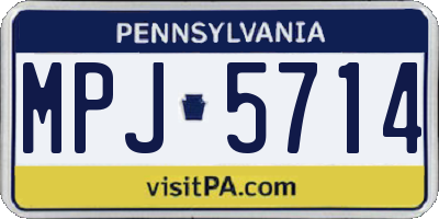 PA license plate MPJ5714