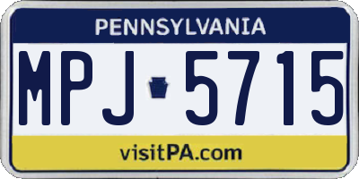 PA license plate MPJ5715