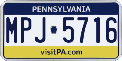 PA license plate MPJ5716