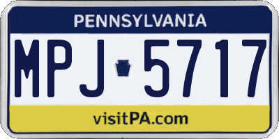 PA license plate MPJ5717