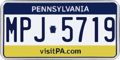 PA license plate MPJ5719