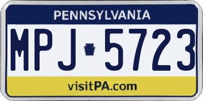 PA license plate MPJ5723