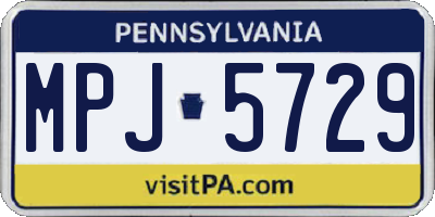 PA license plate MPJ5729