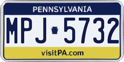 PA license plate MPJ5732
