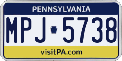 PA license plate MPJ5738