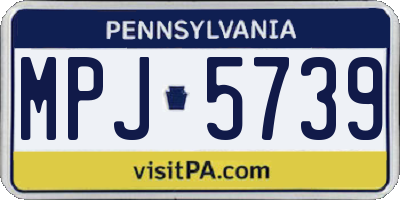 PA license plate MPJ5739