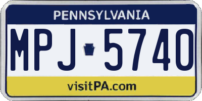 PA license plate MPJ5740