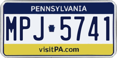 PA license plate MPJ5741
