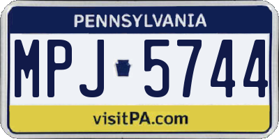 PA license plate MPJ5744