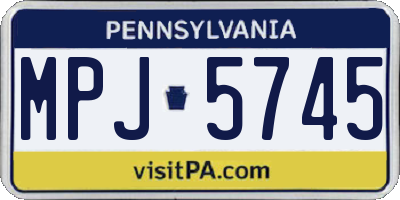 PA license plate MPJ5745