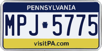 PA license plate MPJ5775