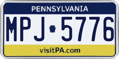 PA license plate MPJ5776