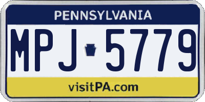 PA license plate MPJ5779