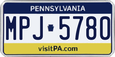 PA license plate MPJ5780