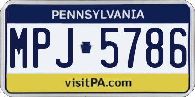 PA license plate MPJ5786