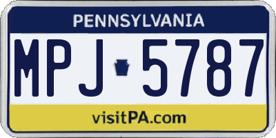 PA license plate MPJ5787