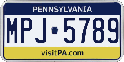 PA license plate MPJ5789