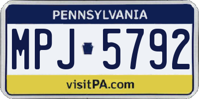 PA license plate MPJ5792