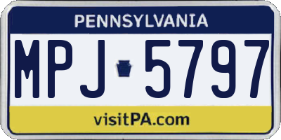 PA license plate MPJ5797