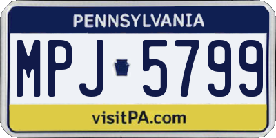 PA license plate MPJ5799