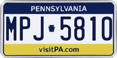 PA license plate MPJ5810