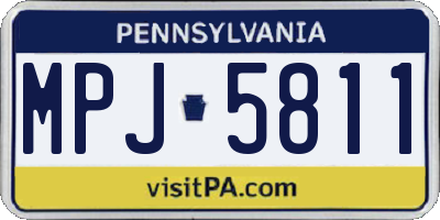 PA license plate MPJ5811