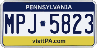 PA license plate MPJ5823