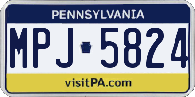 PA license plate MPJ5824
