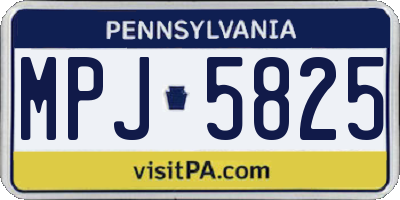 PA license plate MPJ5825