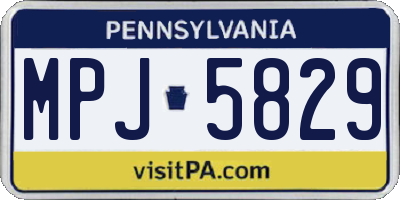 PA license plate MPJ5829