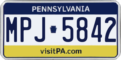 PA license plate MPJ5842