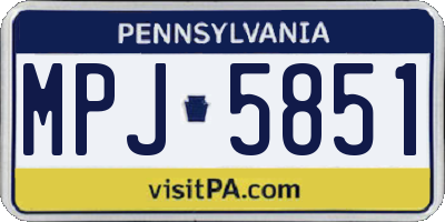 PA license plate MPJ5851
