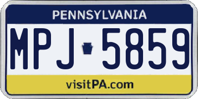 PA license plate MPJ5859