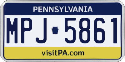 PA license plate MPJ5861