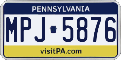 PA license plate MPJ5876