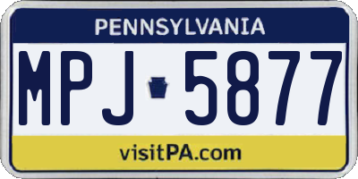 PA license plate MPJ5877
