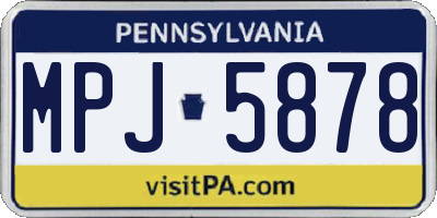 PA license plate MPJ5878