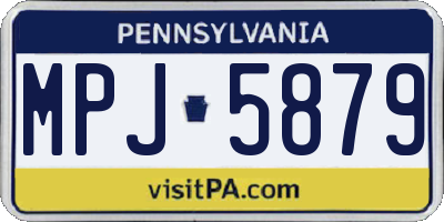 PA license plate MPJ5879