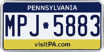PA license plate MPJ5883