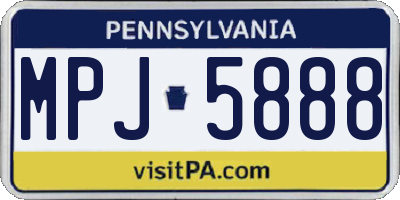 PA license plate MPJ5888