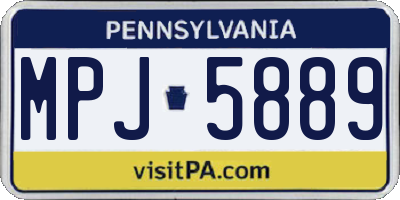 PA license plate MPJ5889