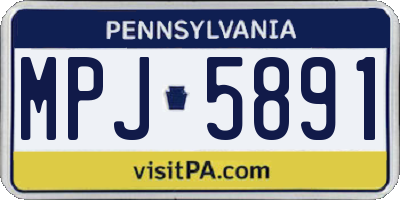 PA license plate MPJ5891