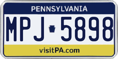 PA license plate MPJ5898