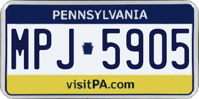 PA license plate MPJ5905