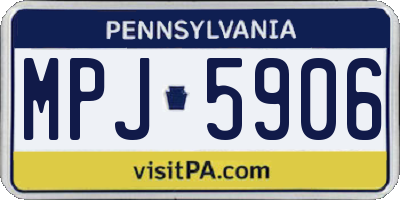 PA license plate MPJ5906