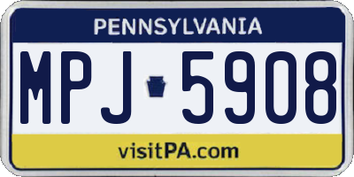 PA license plate MPJ5908
